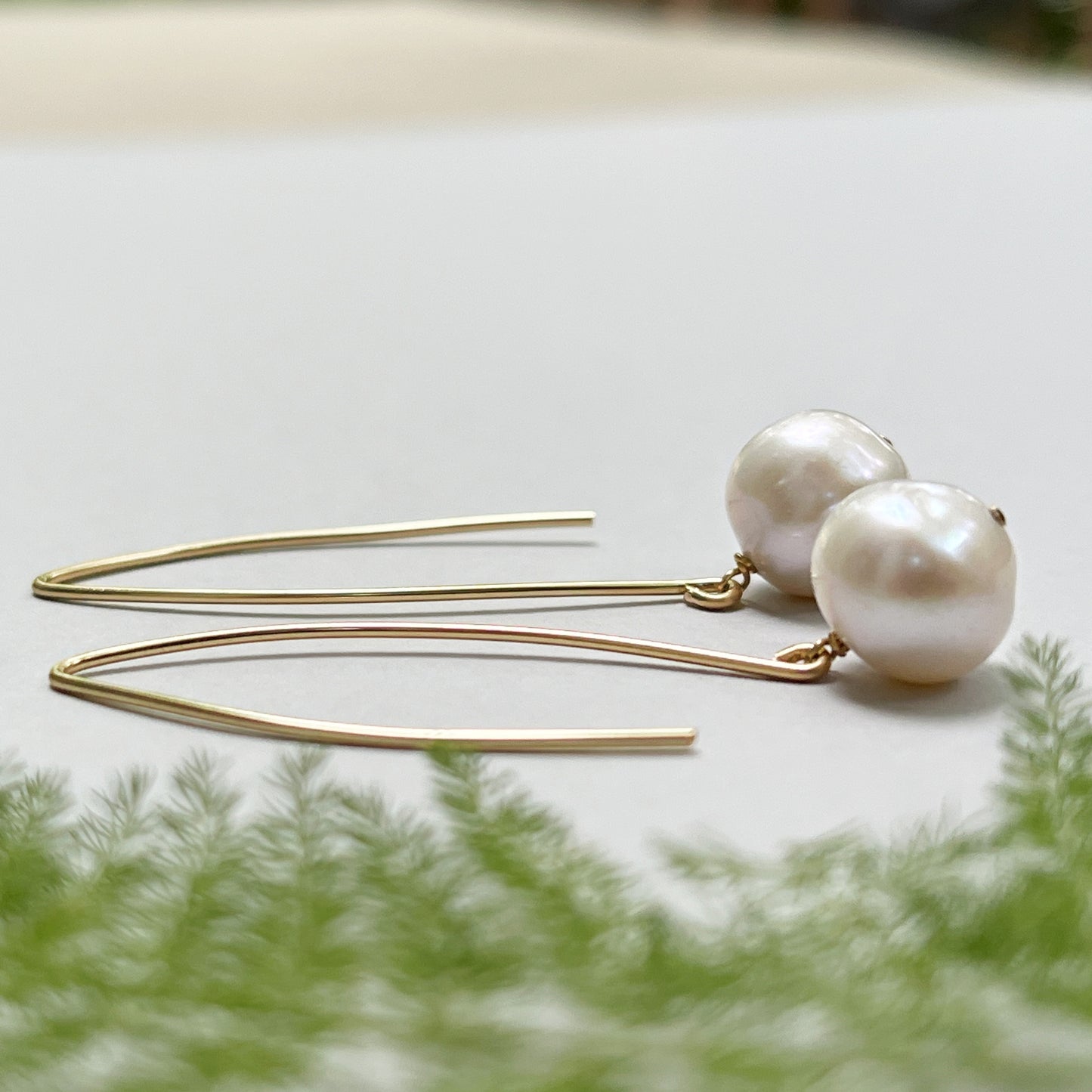 French Wire Pearl Drop Earrings