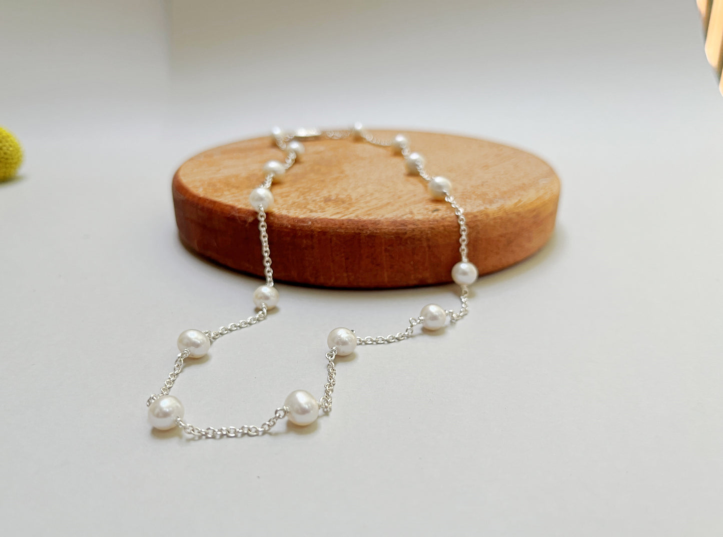 Tin Cup Pearl Necklace