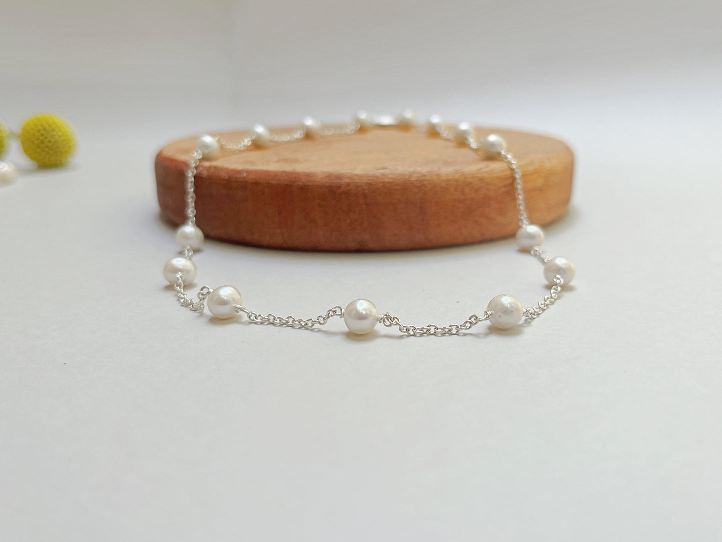 Tin Cup Pearl Necklace