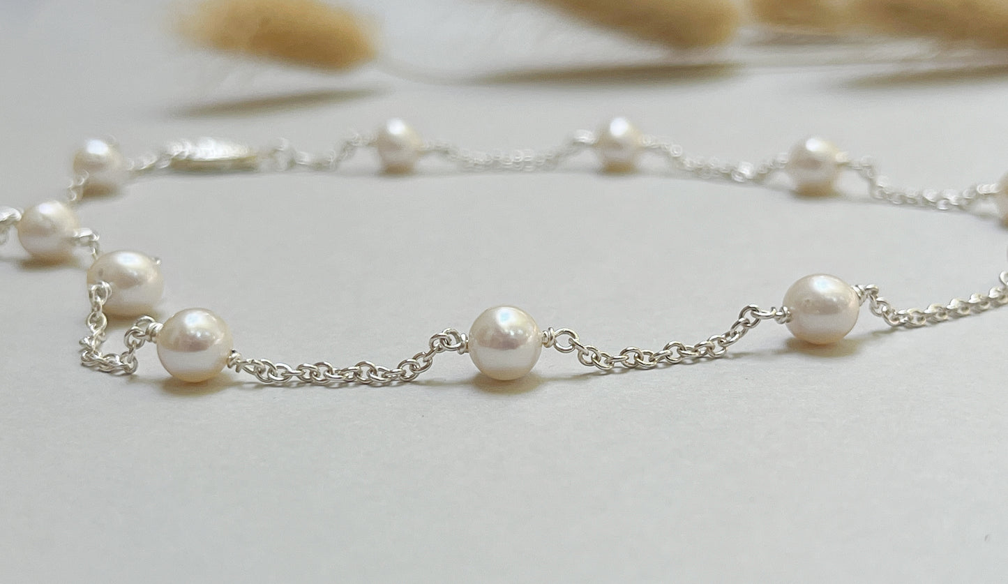 Tin Cup Pearl Necklace