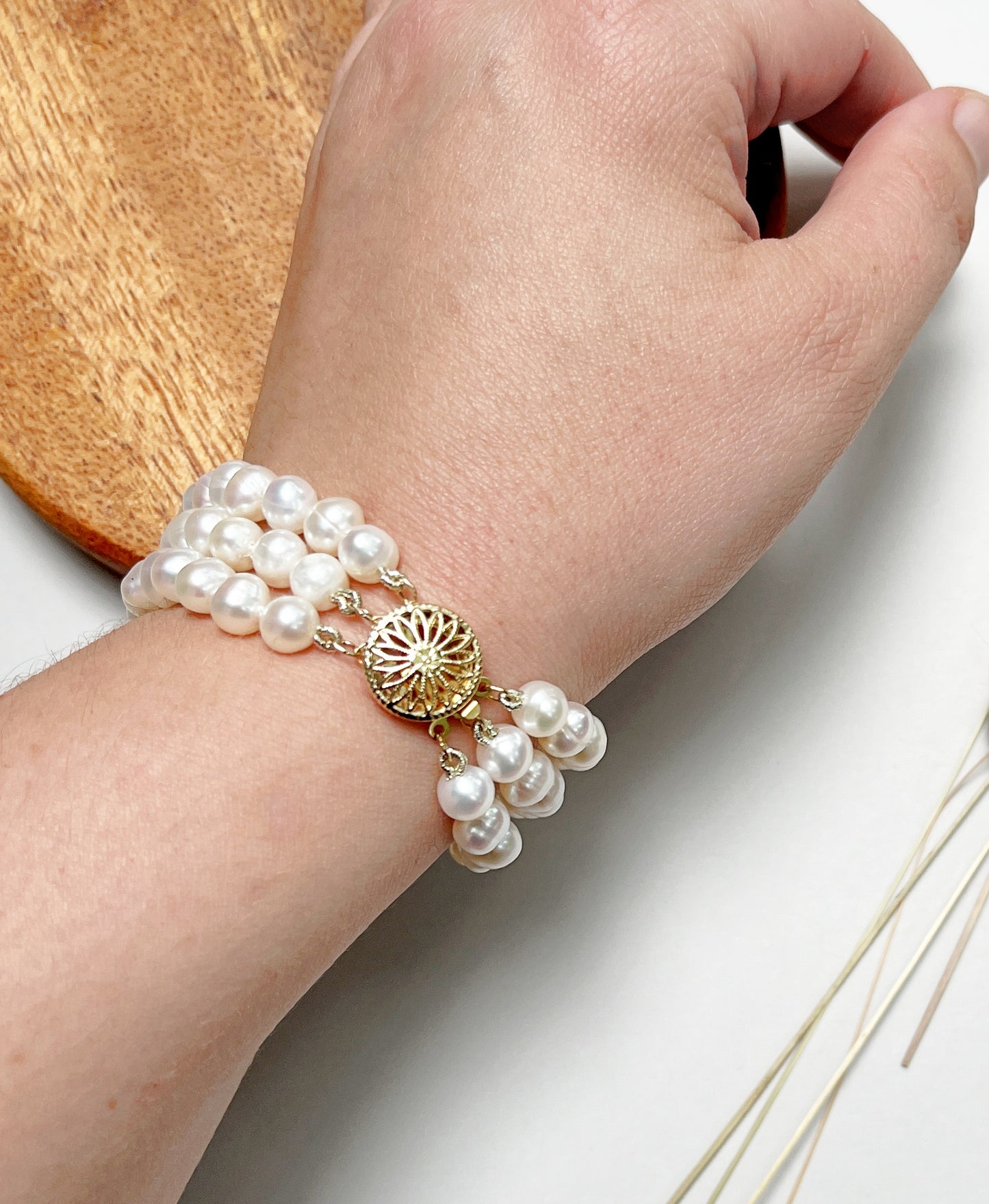 Three Strand Pearl Bracelet