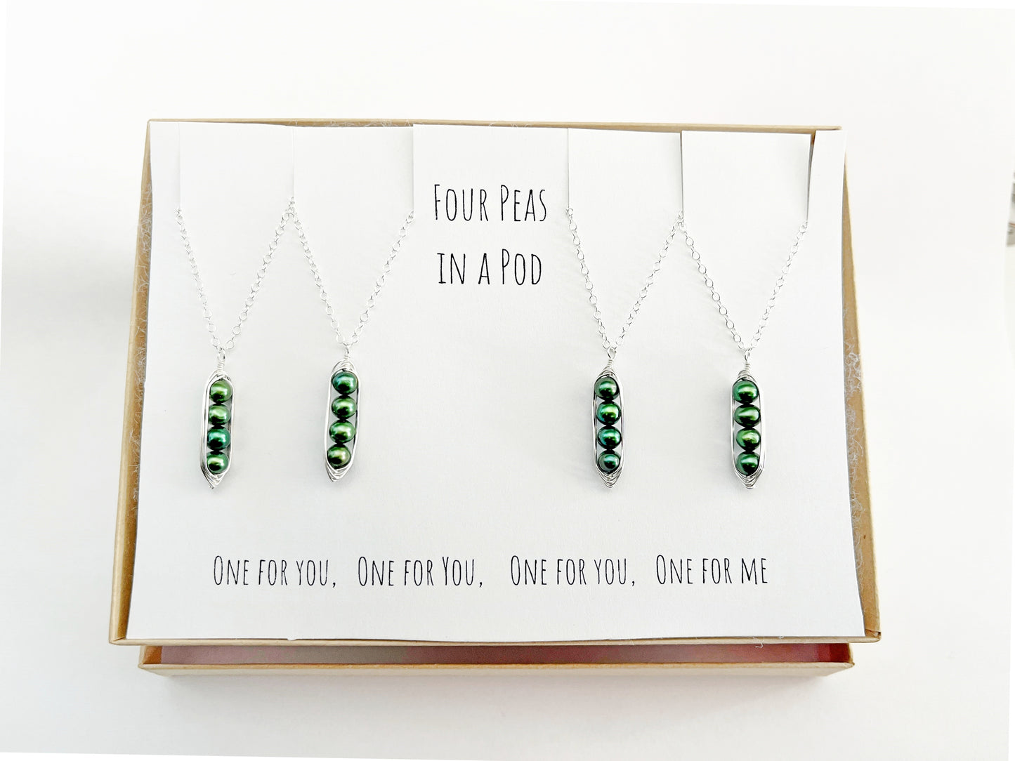 Four Peas in a Pod Friendship Necklace (Set of 4)