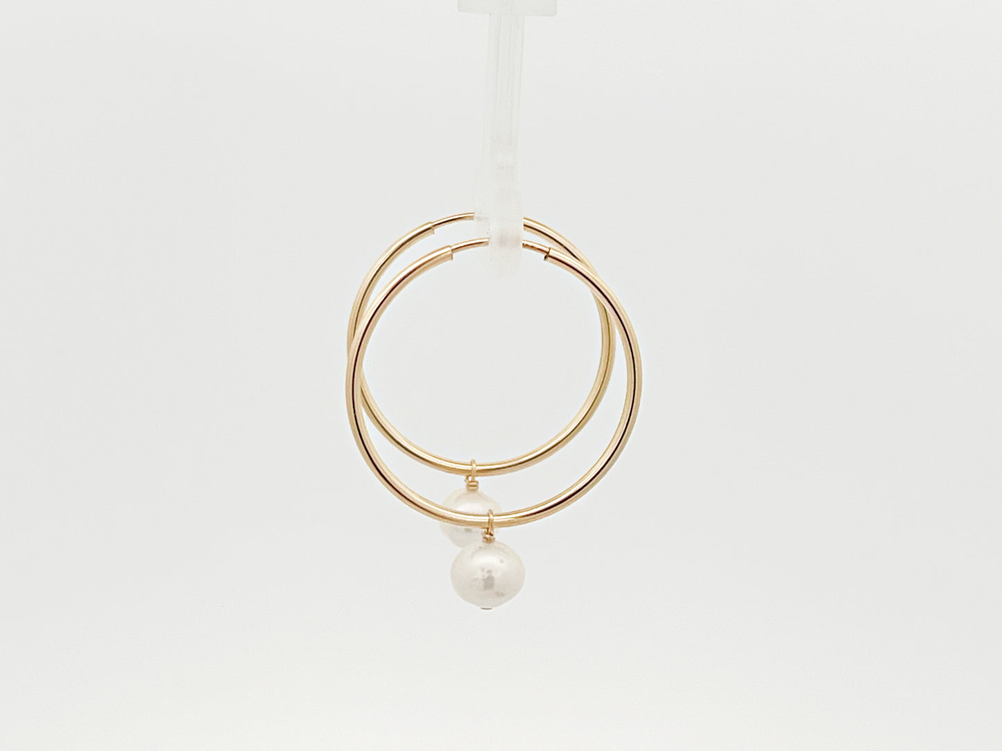 Pearl Drop Hoop Earrings