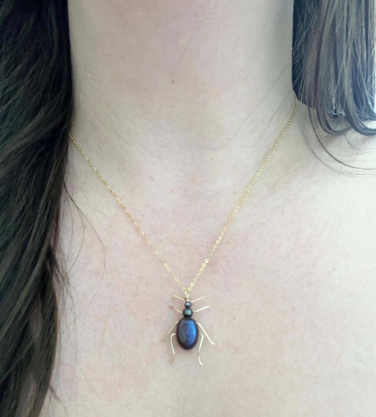 Beetle Earrings and Necklace