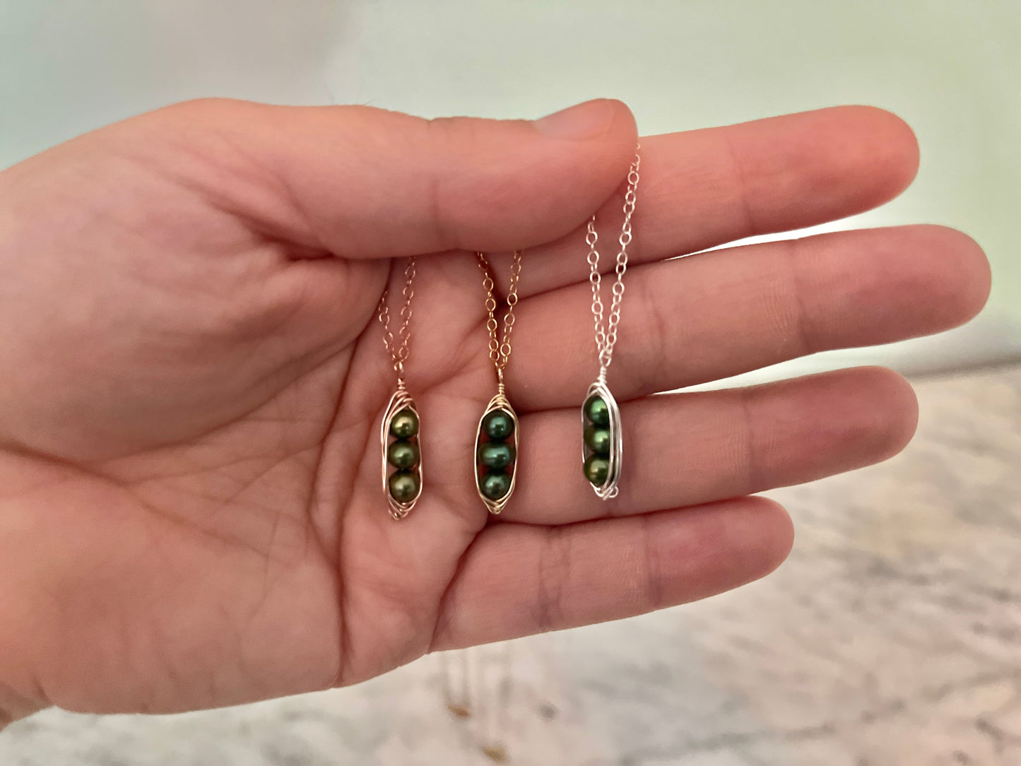 Three Peas in a Pod Friendship Necklace (Set of 3)