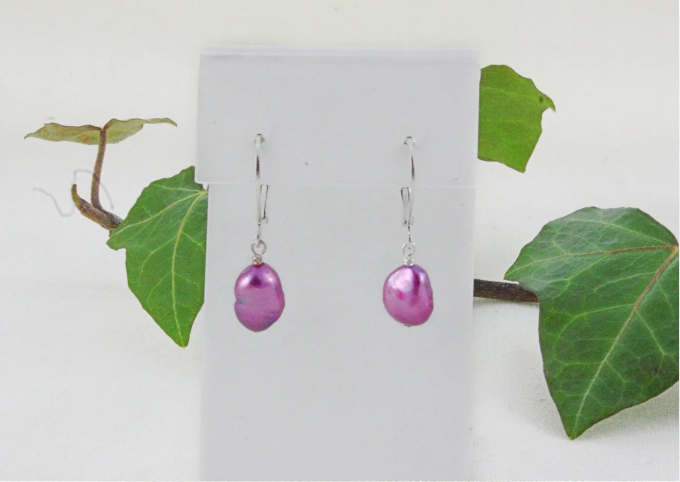 Violet Pearl Drop Earrings