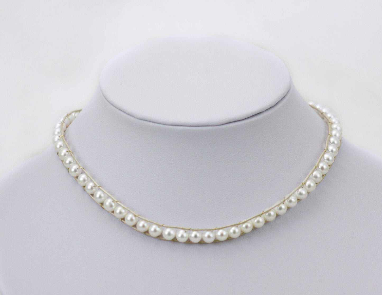 Leather Boho Pearl Choker