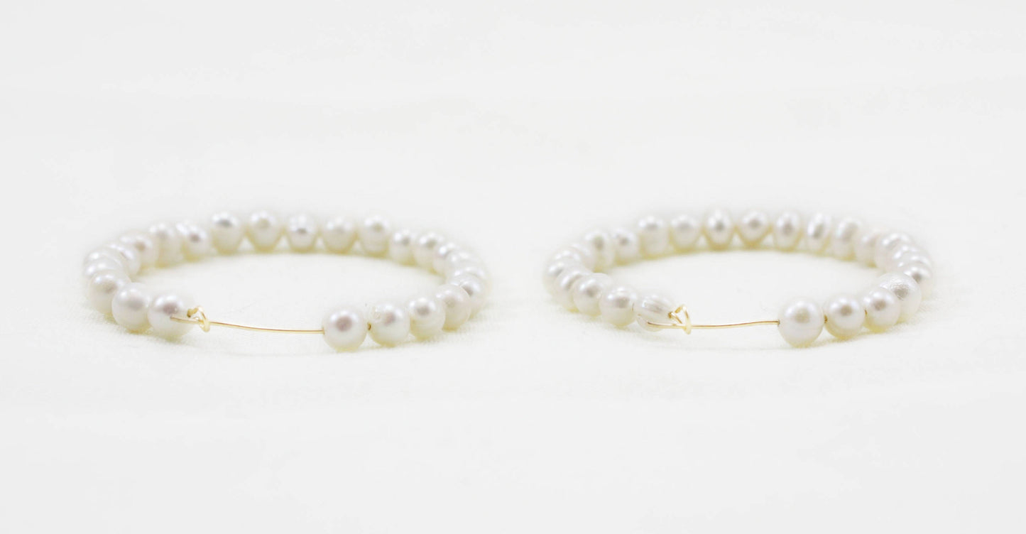 Freshwater Pearl Hoop Earrings