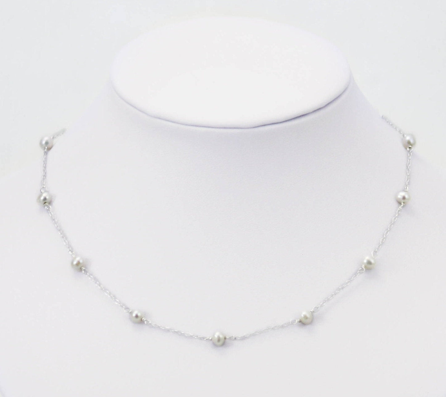 Tin Cup Pearl Necklace