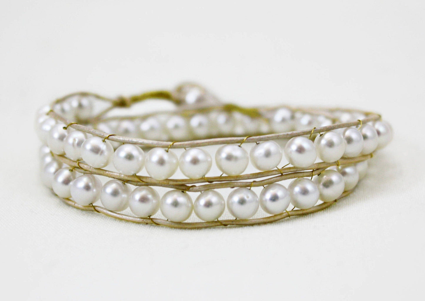 Leather Boho Pearl Choker