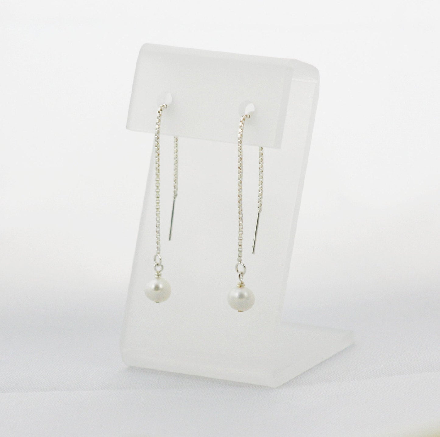 Freshwater Pearl Threader Earrings - June Birthstone