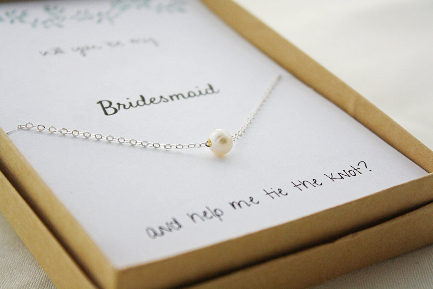 Bridesmaid Proposal Pearl Pendant Gift