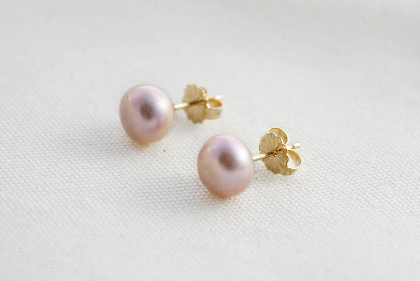 Rose Pink Pearl Studs