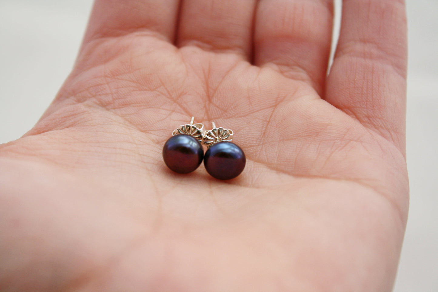 Midnight Black Pearl Studs