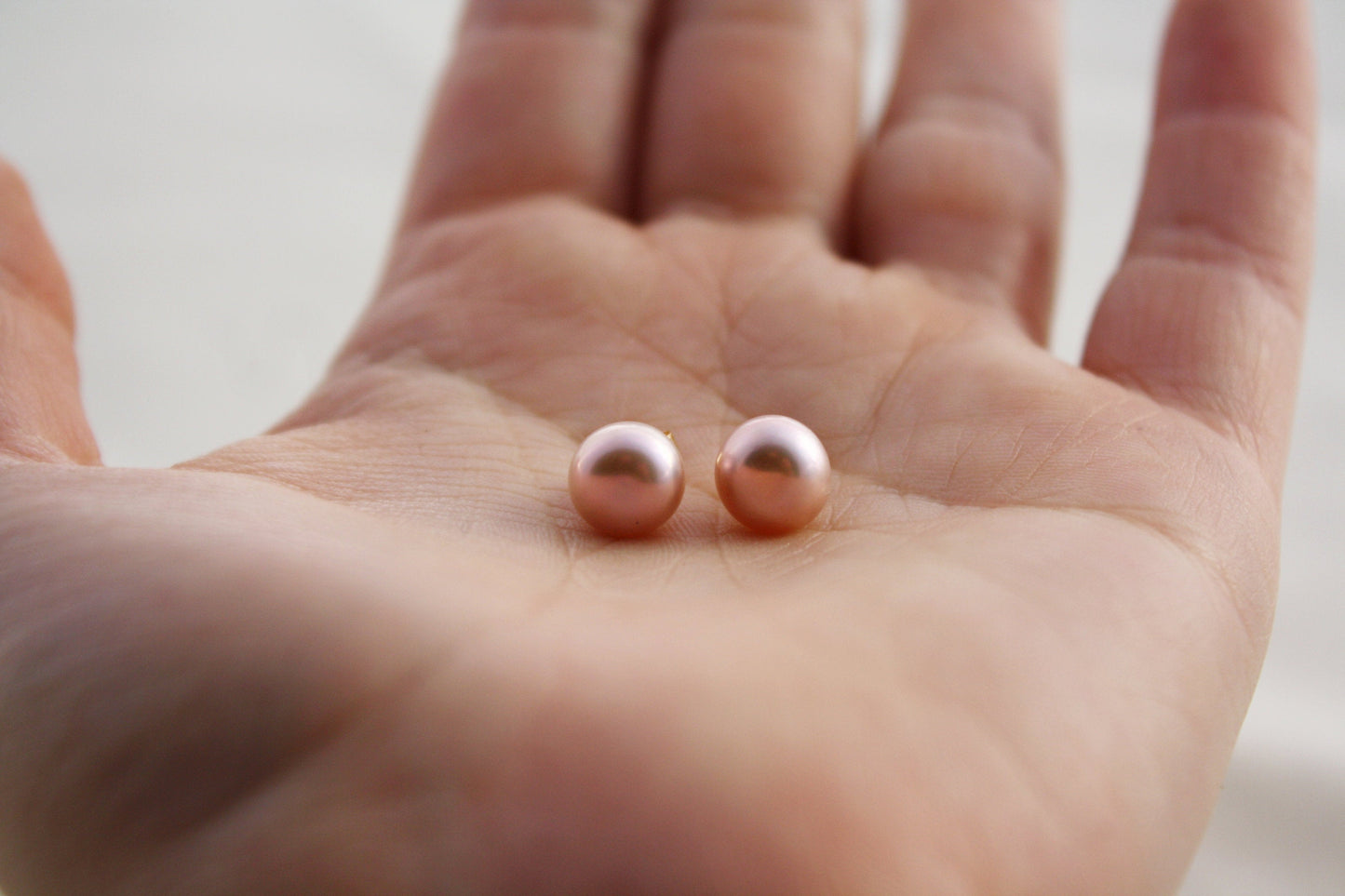 Rose Pink Pearl Studs