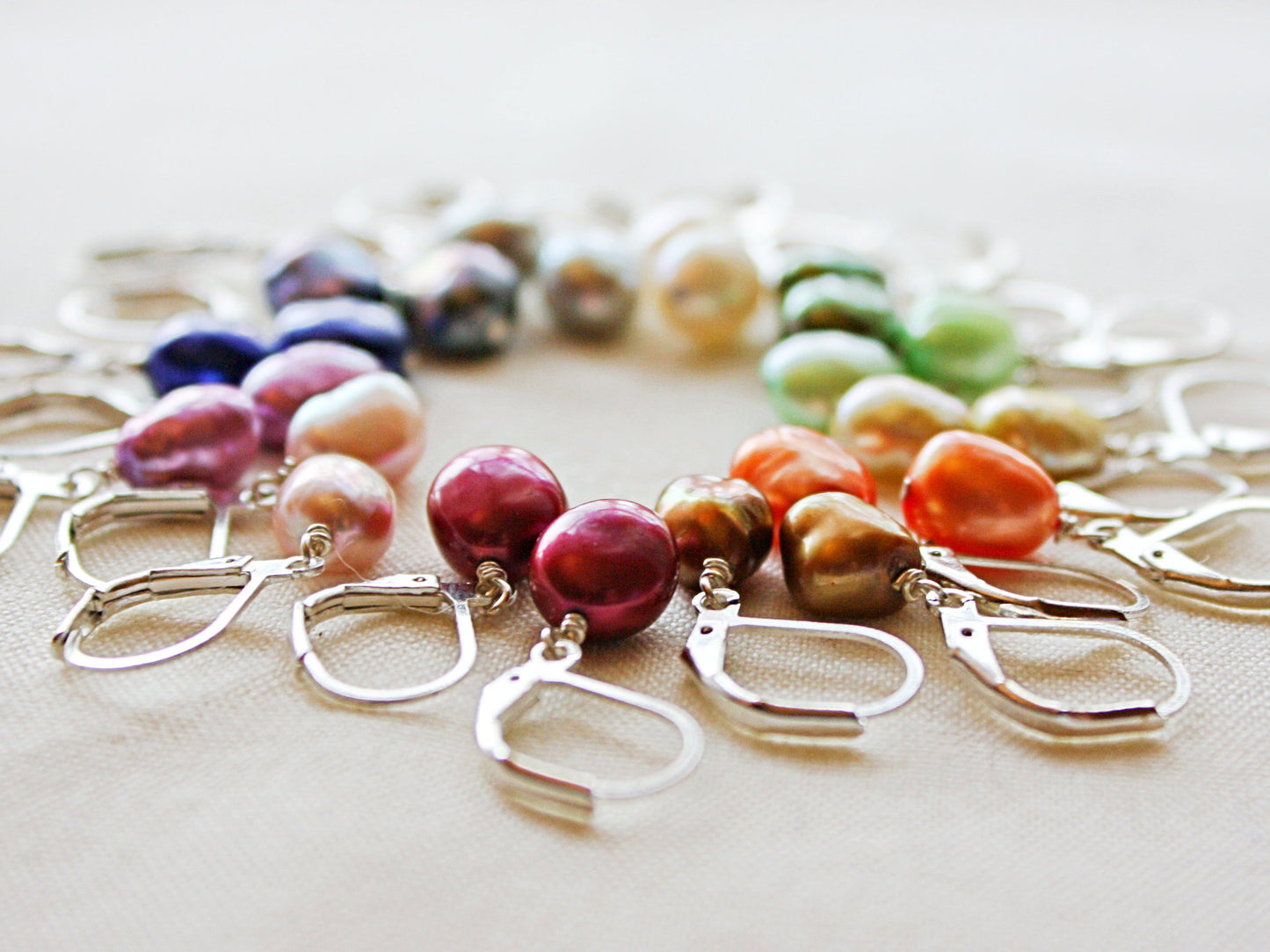 Blue Pearl Drop Earrings