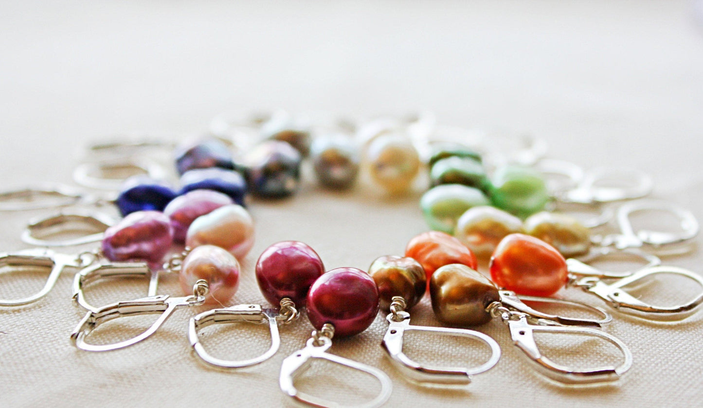 Cirrus Gray Pearl Drop Earrings