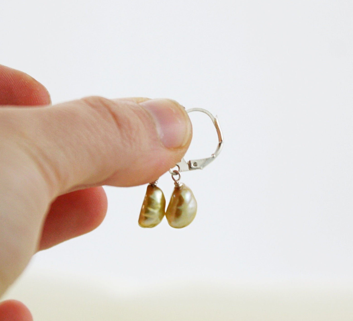 Champagne Pearl Drop Earrings