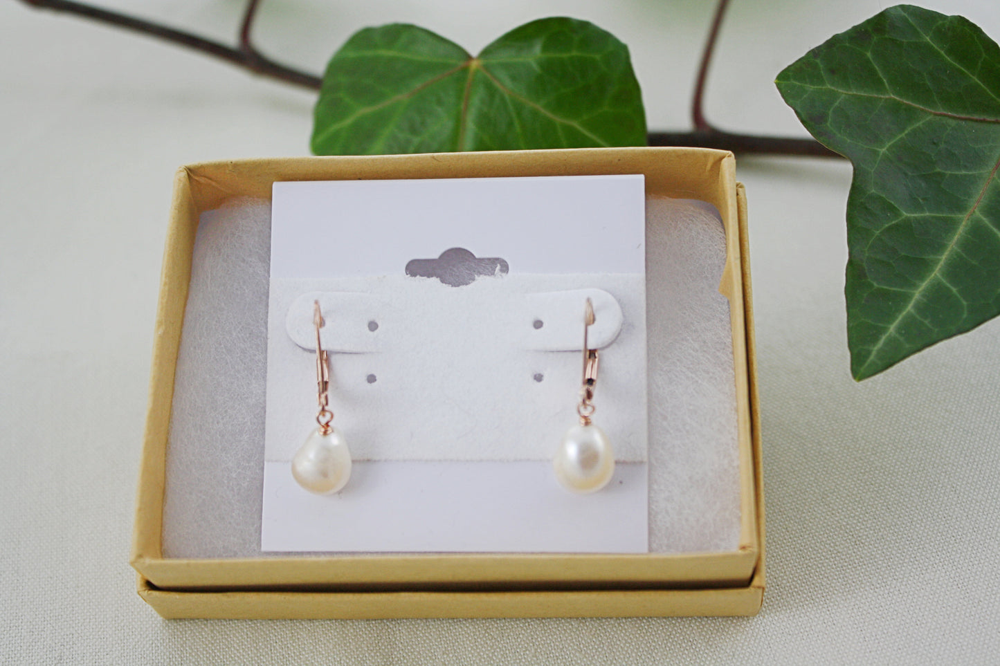 Classic White Pearl Drop Earrings