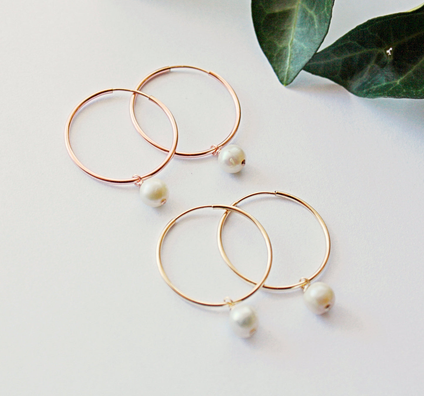 Elegant Pearl Hoop Earrings | The Pearled Squirrel