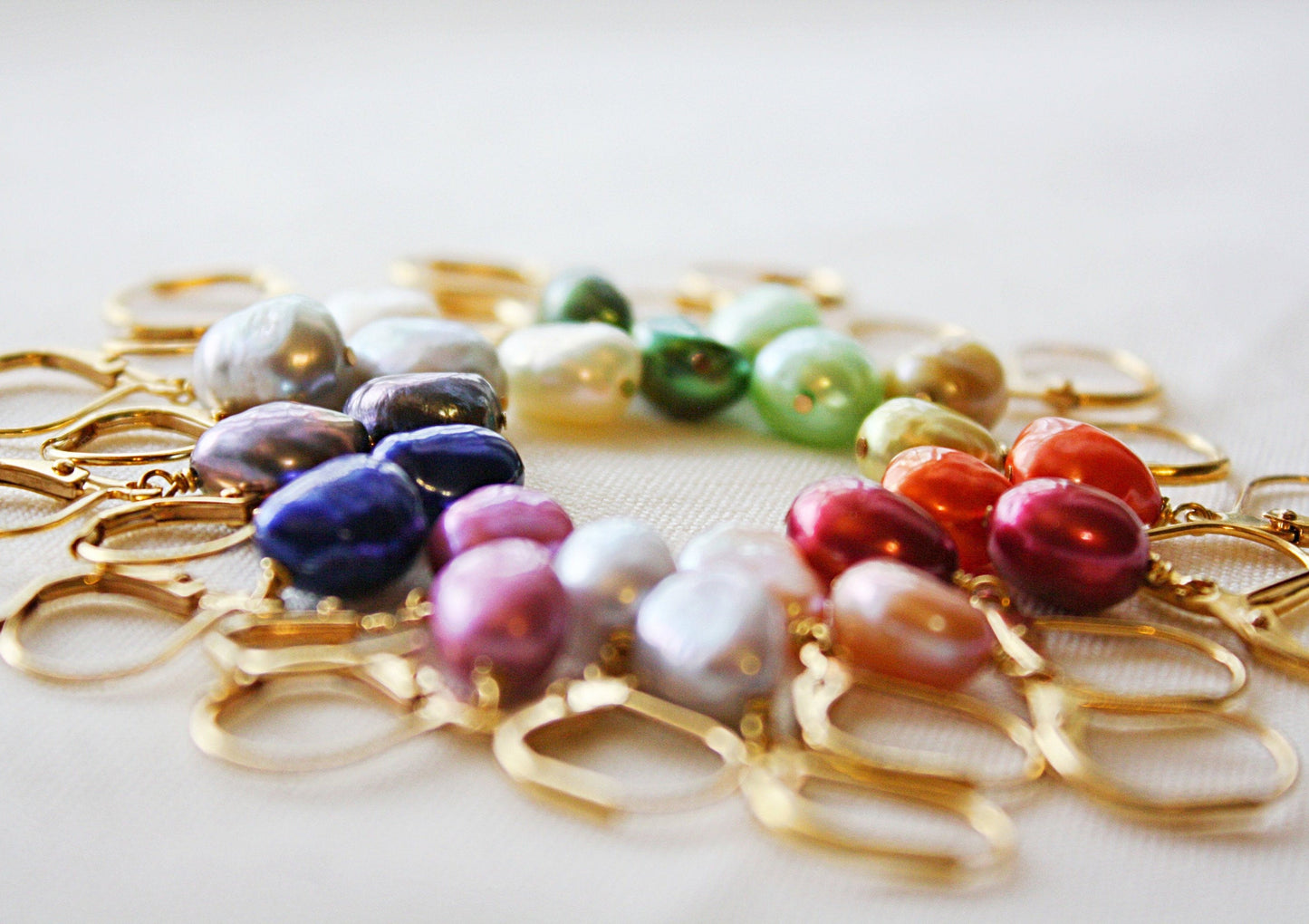 Blue Pearl Drop Earrings