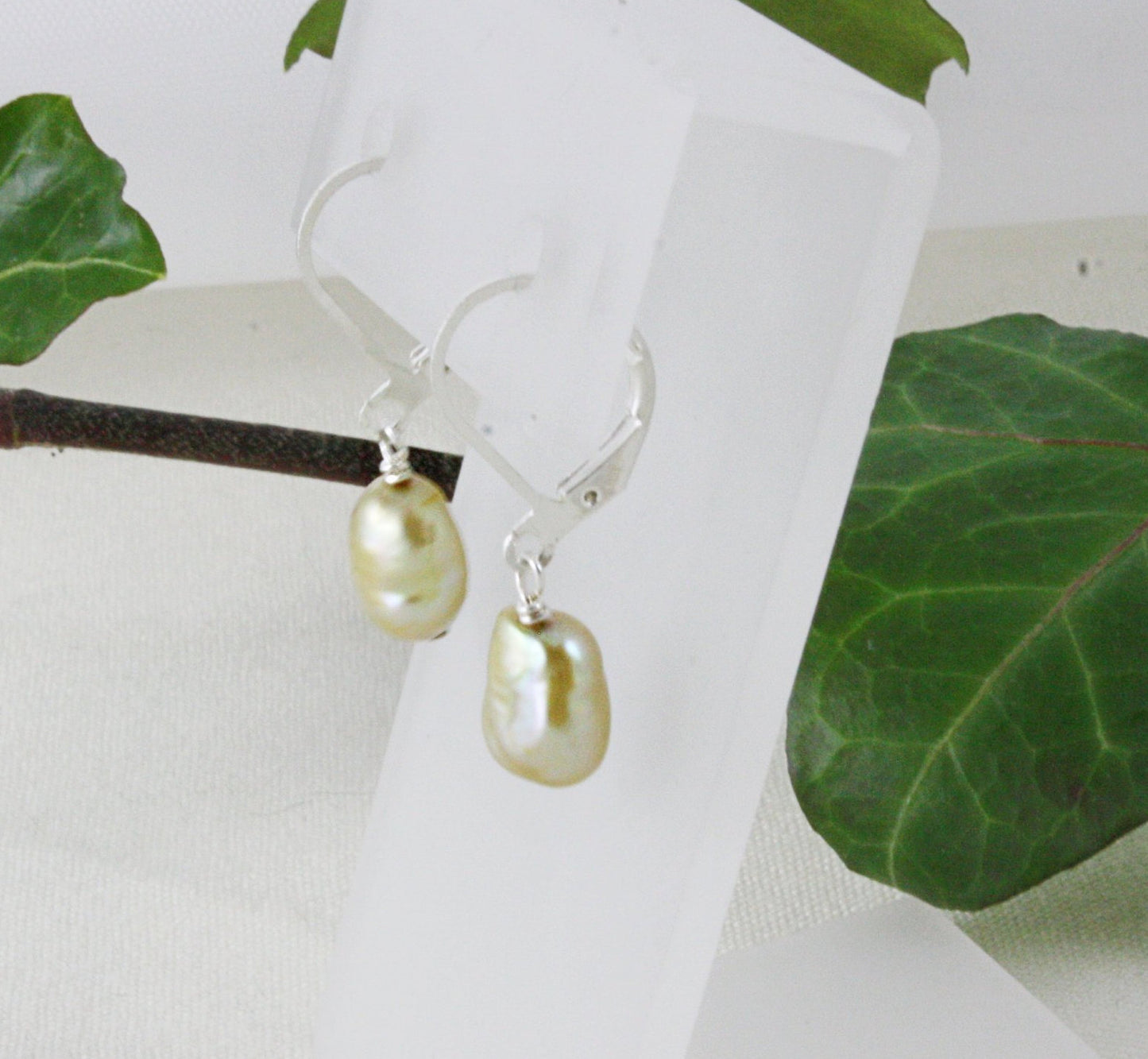 Champagne Pearl Drop Earrings