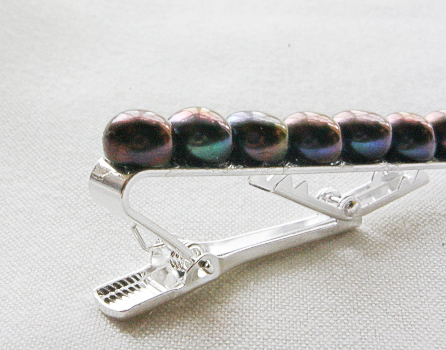 Midnight Black Pearl Tie Clip