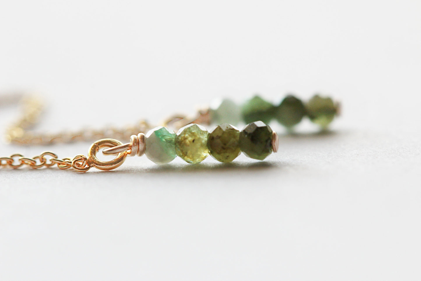 Green Emerald Threader Earrings - May Birthstone