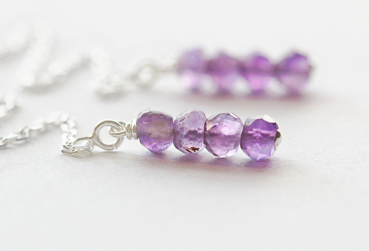 Amethyst Threader Earrings - February Birthstone