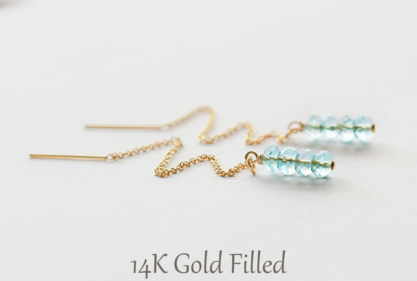 Topaz Threader Earrings - November Birthstone