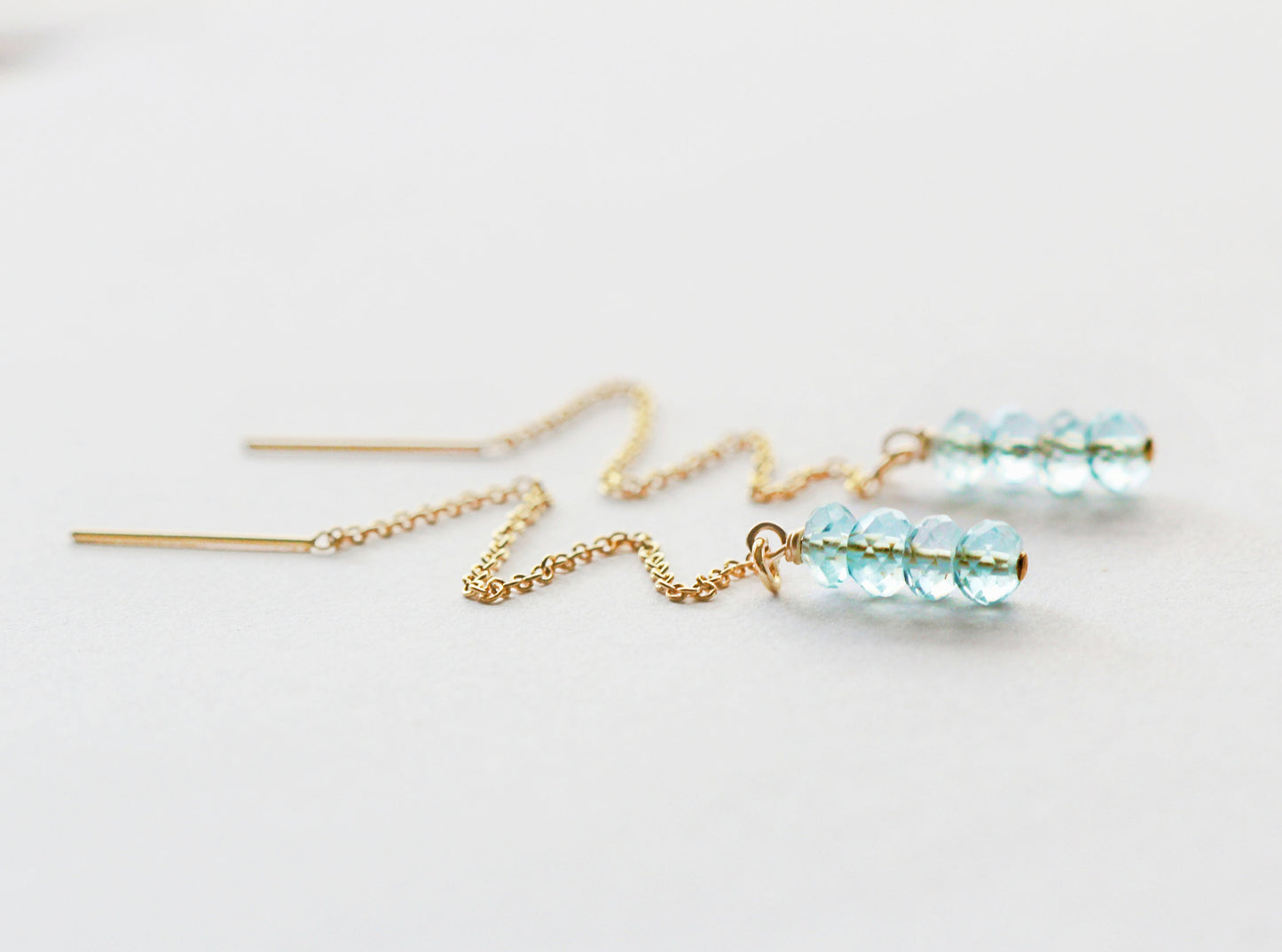Topaz Threader Earrings - November Birthstone