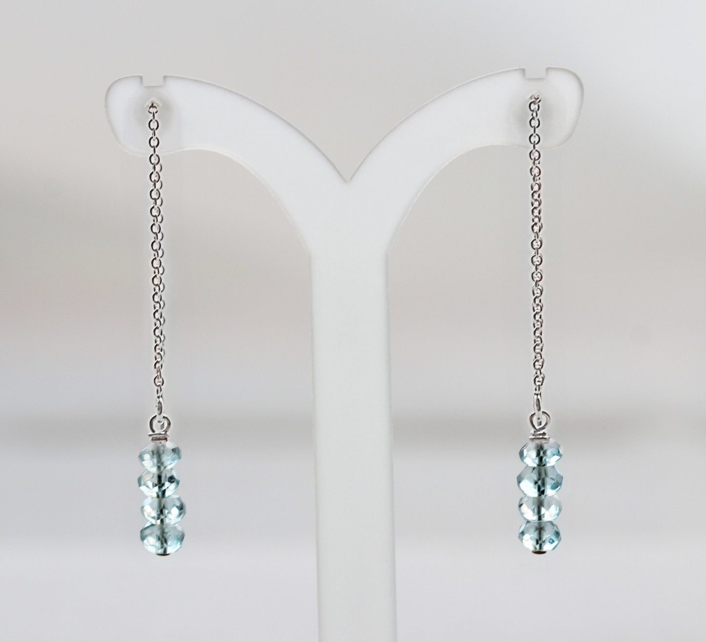 Topaz Threader Earrings - November Birthstone