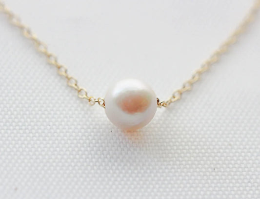 Akoya Pearl Solitaire Necklace