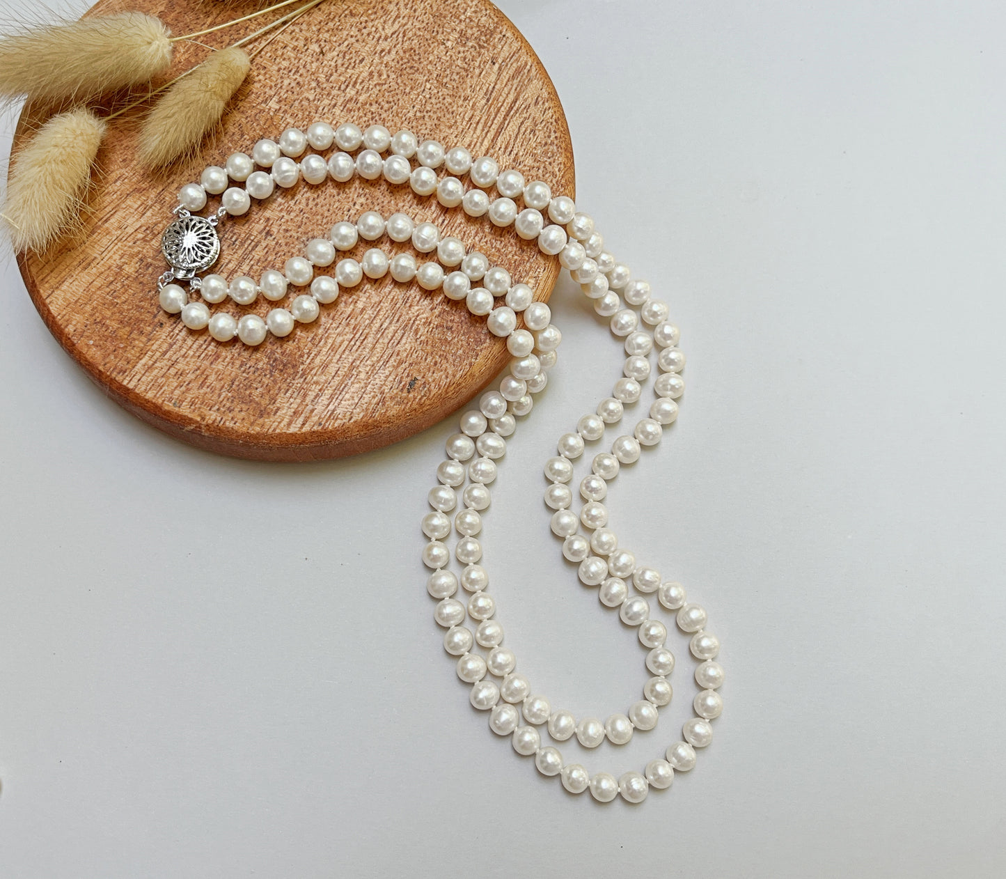 Elegant Knotted Pearl Necklace | The Pearled Squirrel