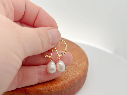 Classic White Pearl Drop Earrings