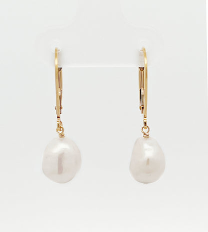 Classic White Pearl Drop Earrings