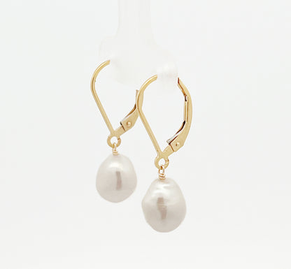 Classic White Pearl Drop Earrings