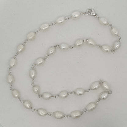 Rosary Style Pearl Necklace