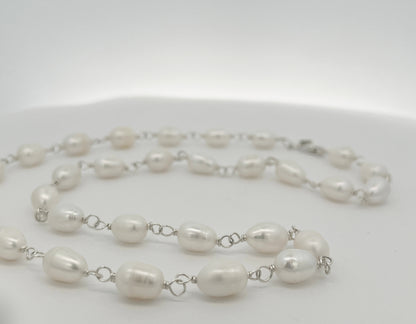 Rosary Style Pearl Necklace