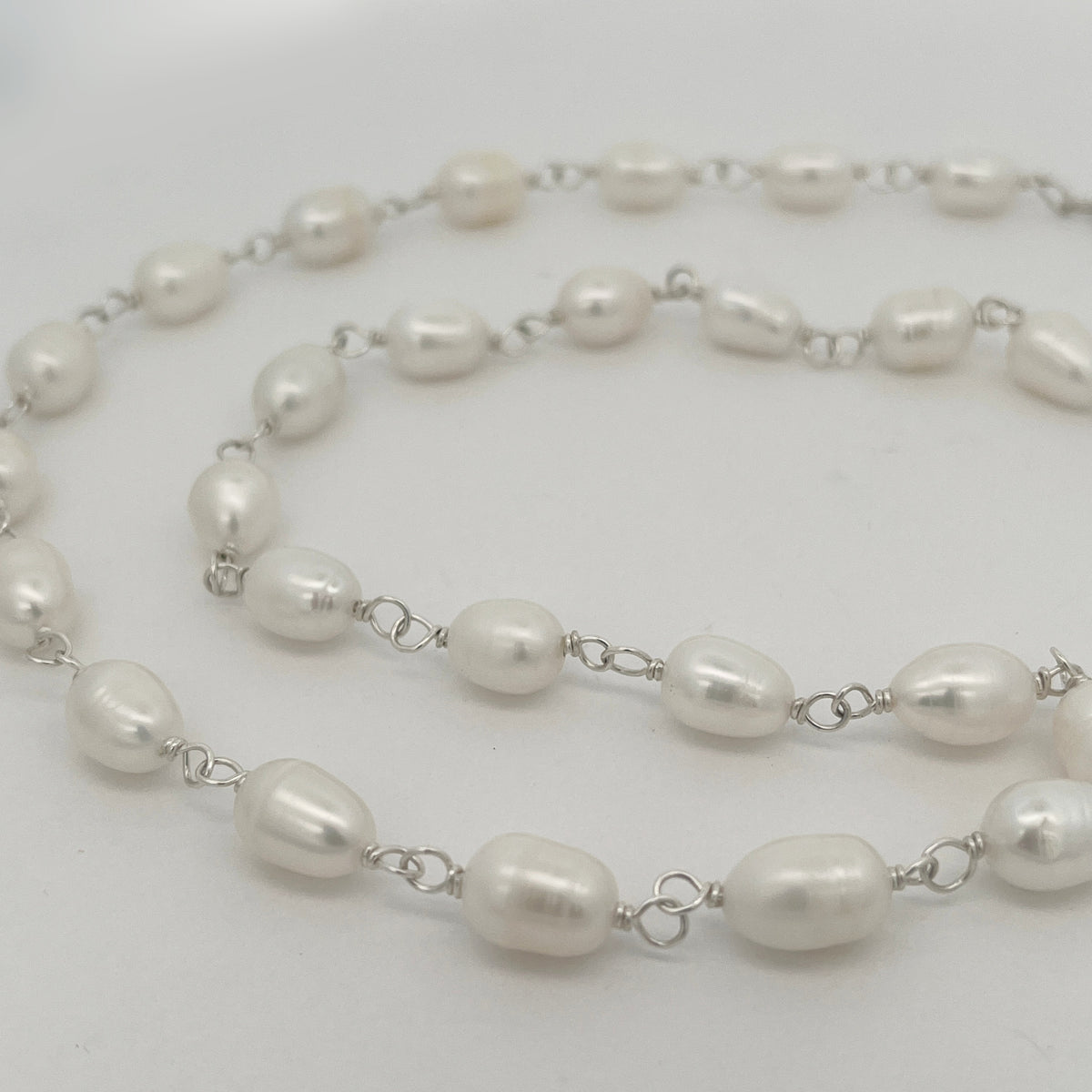 Rosary Style Pearl Necklace