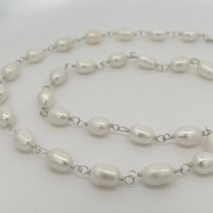 Rosary Style Pearl Necklace