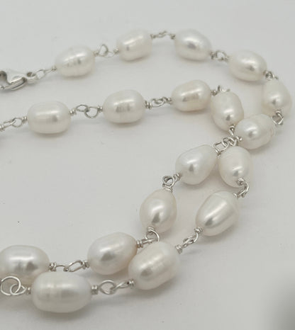 Rosary Style Pearl Necklace
