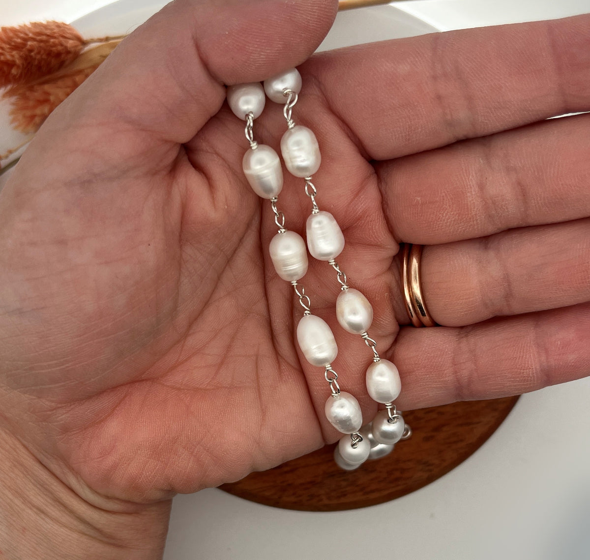 Rosary Style Pearl Necklace