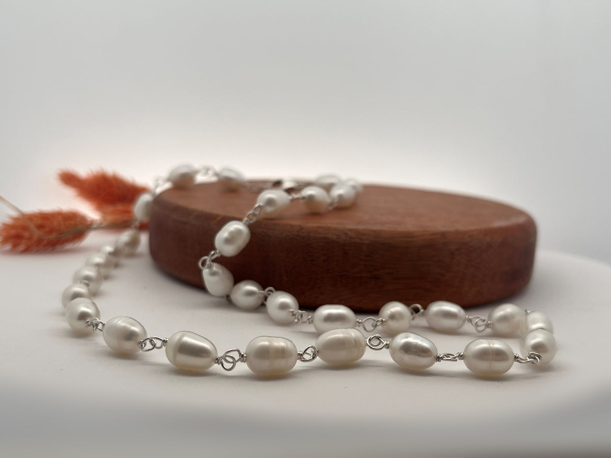Rosary Style Pearl Necklace