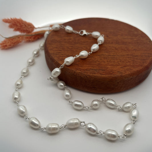 Rosary Style Pearl Necklace