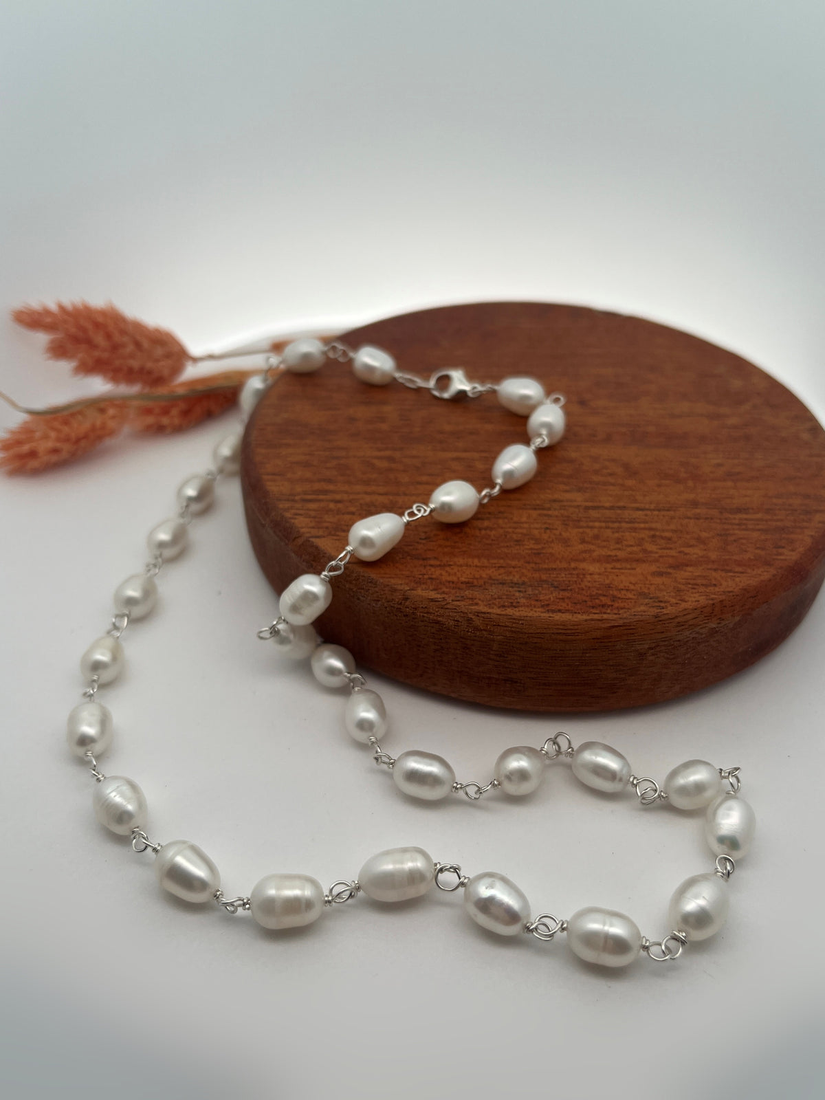 Rosary Style Pearl Necklace
