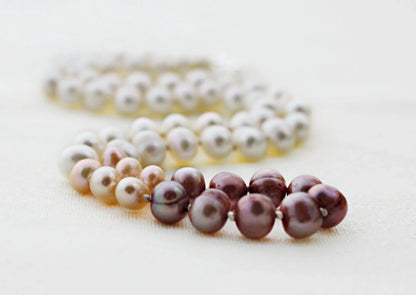 Cranberry Ombre Pearl Necklace