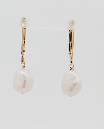 Classic White Pearl Drop Earrings