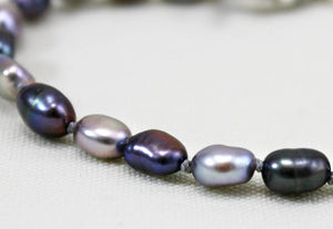 Black Pearl Bracelet, Gray Pearl Bracelet, Freshwater Pearls, Dainty Pearl Bracelet, Real Pearl Bracelet, Silver Bracelet, Personalized Gift