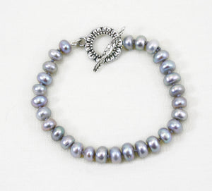 Gray Pearl Bracelet, Real Pearl Bracelet, Knotted Pearl Bracelet, Freshwater Pearls, Casual Pearl Bracelet, Button Pearls, Silver Pearls